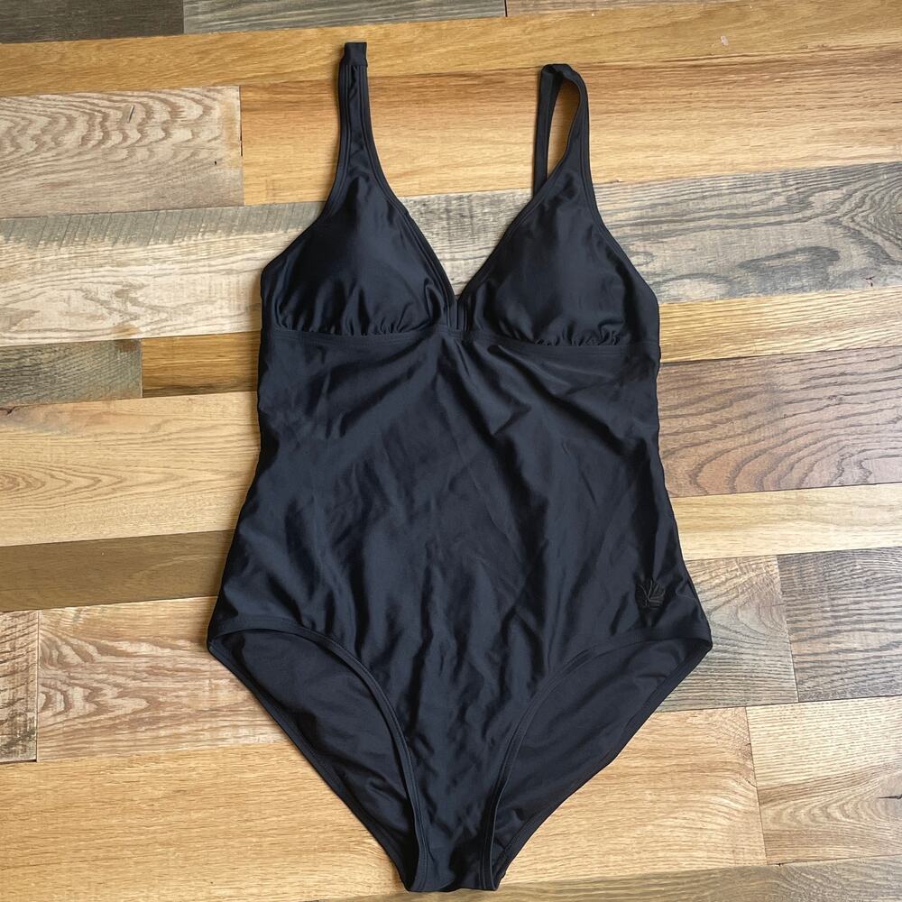 Hapari Black One Piece Swimsuit Tummy Control Shelf Bra Size L